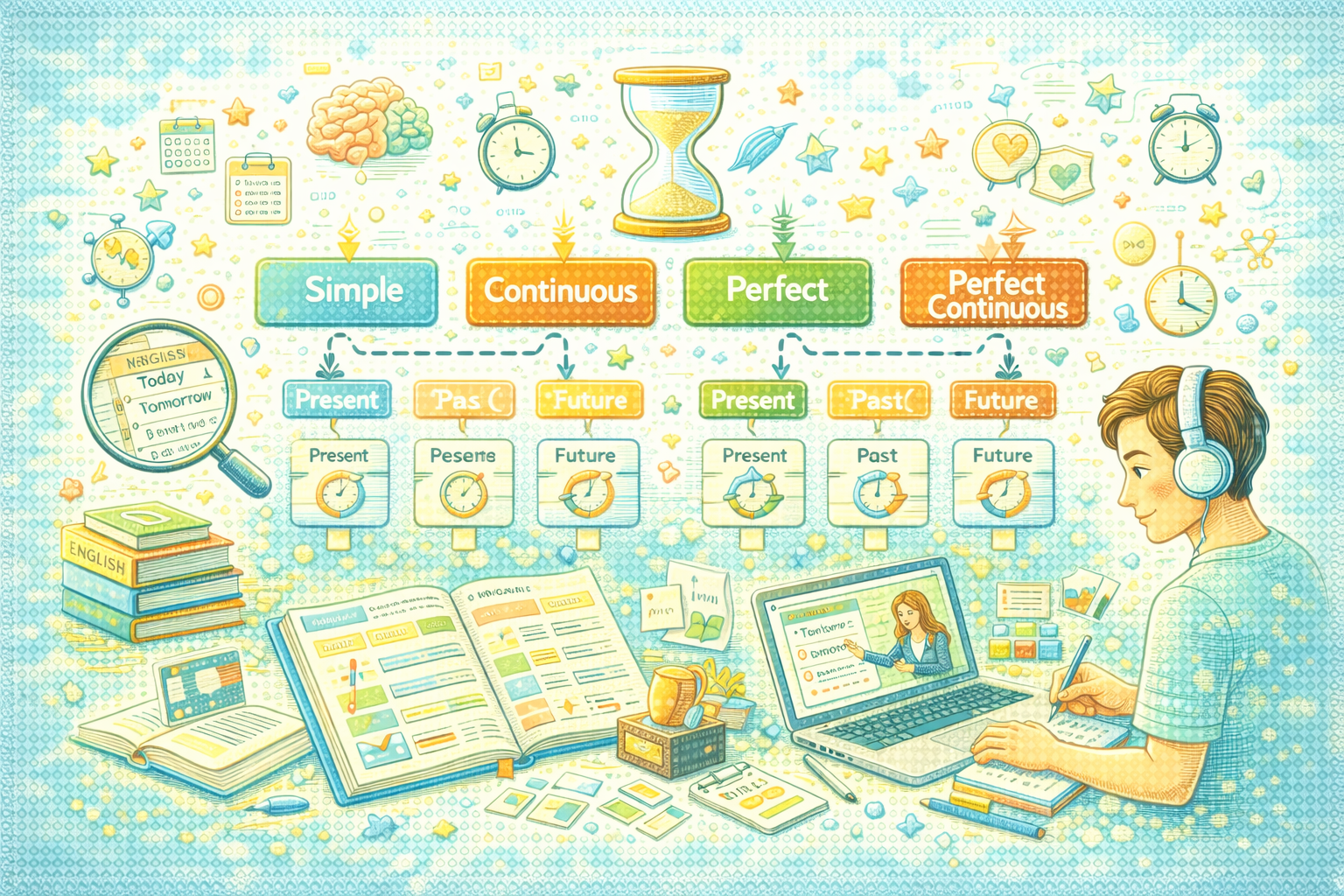 Как быстро запомнить все времена английского?