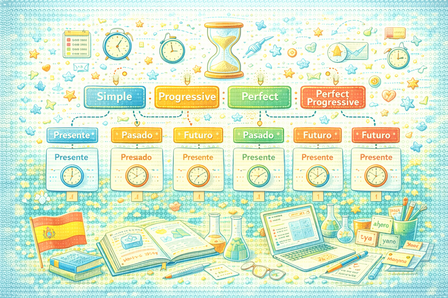 Таблица времен испанского языка